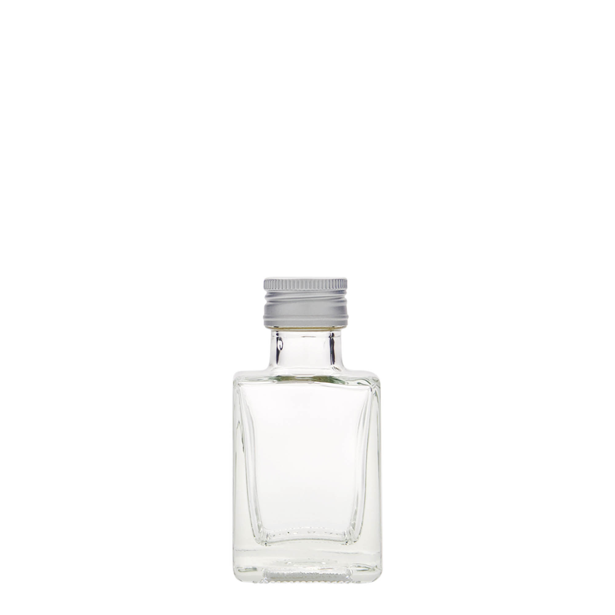 Flacon en verre 50 ml « Cube », carré, ouverture : PP 24