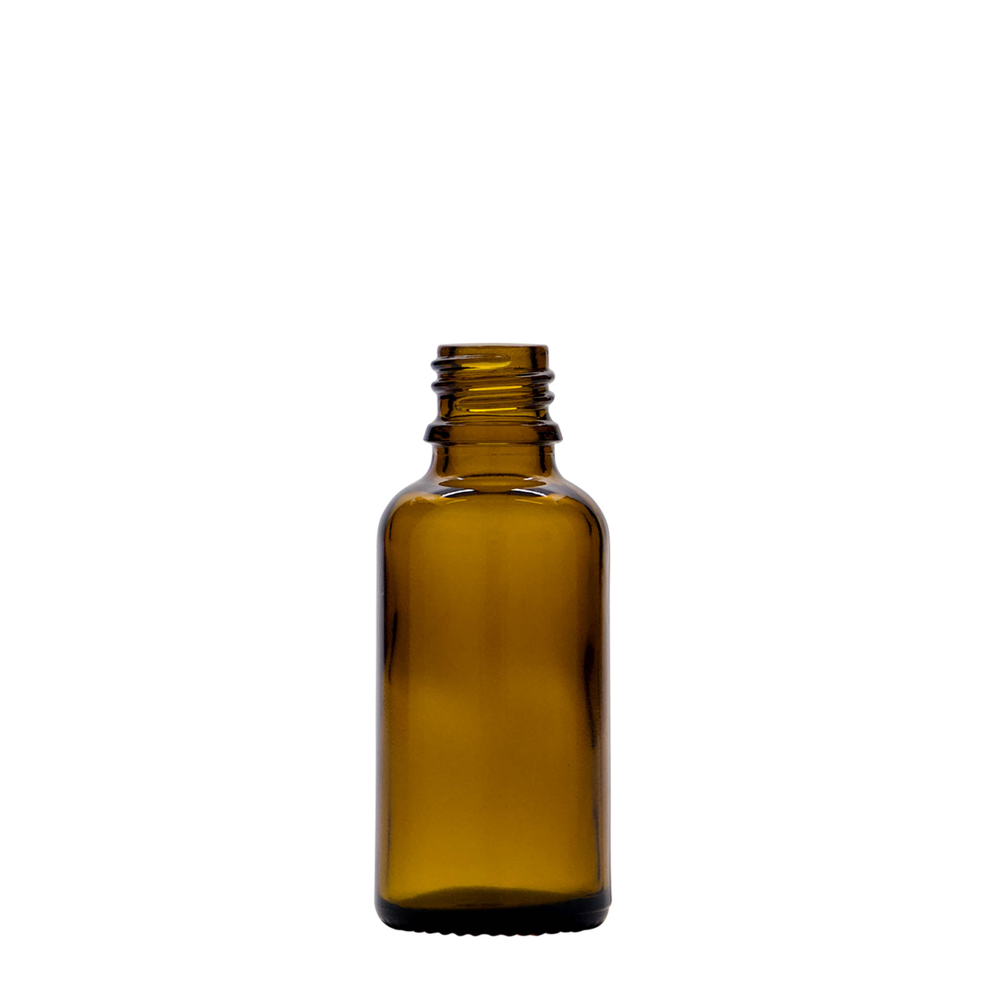 Flacon médical de 30 ml avec pompe lotion, verre, brun, ouverture : DIN 18
