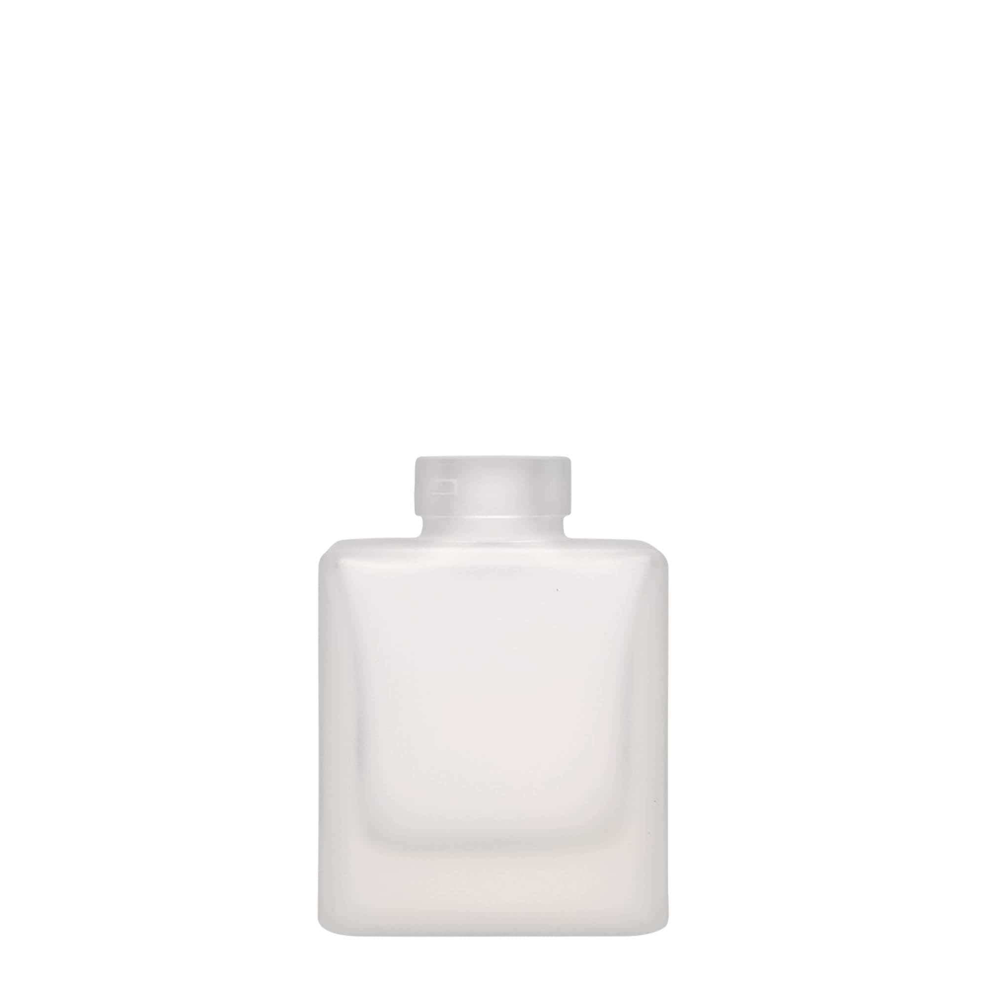 Flacon en verre 100 ml « Cube », carré, givré, ouverture : bouchon en liège