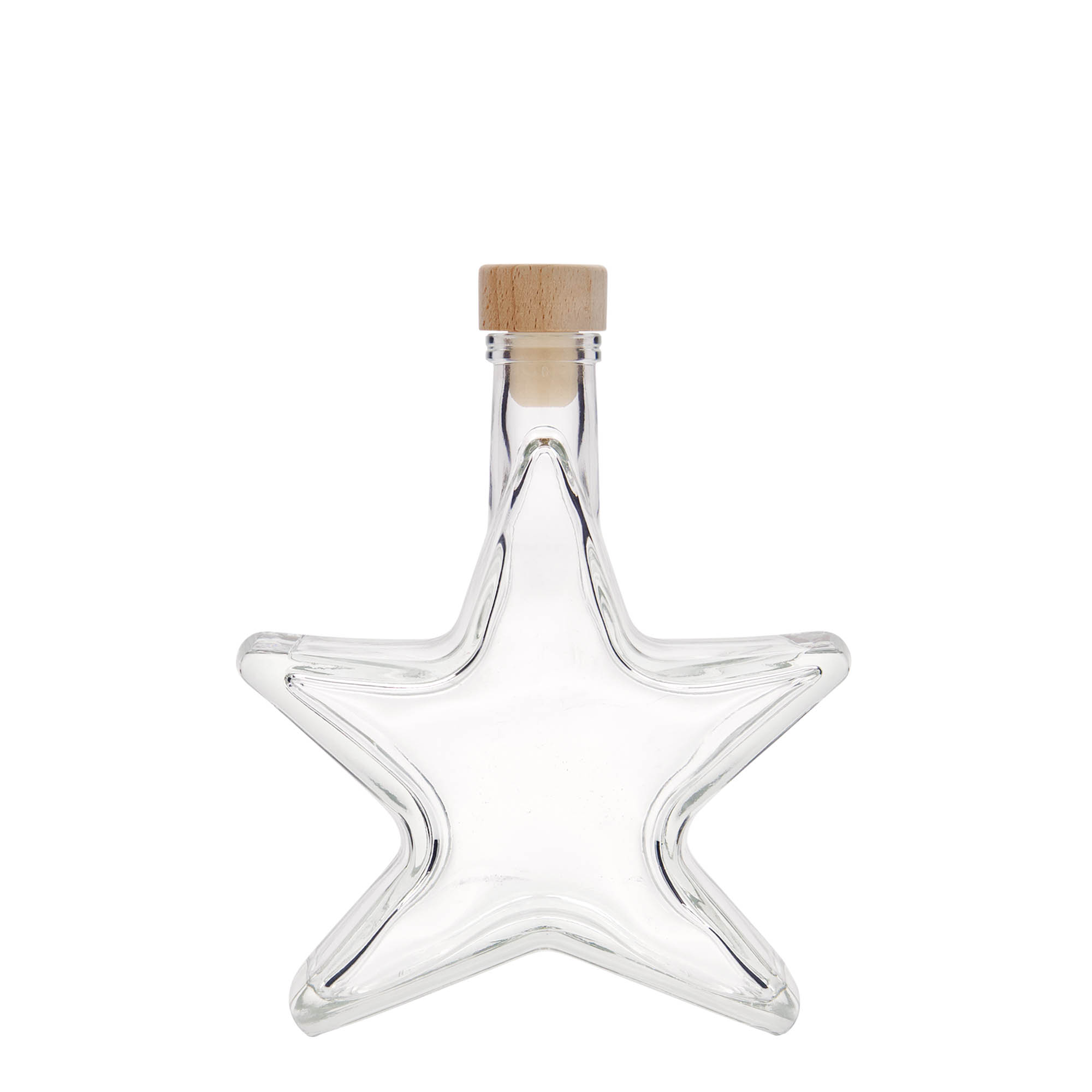 Bouteille en verre 200 ml « Étoile », ouverture : bouchon en liège Bouteille en verre 200 ml « Étoile », ouverture : bouchon en liège