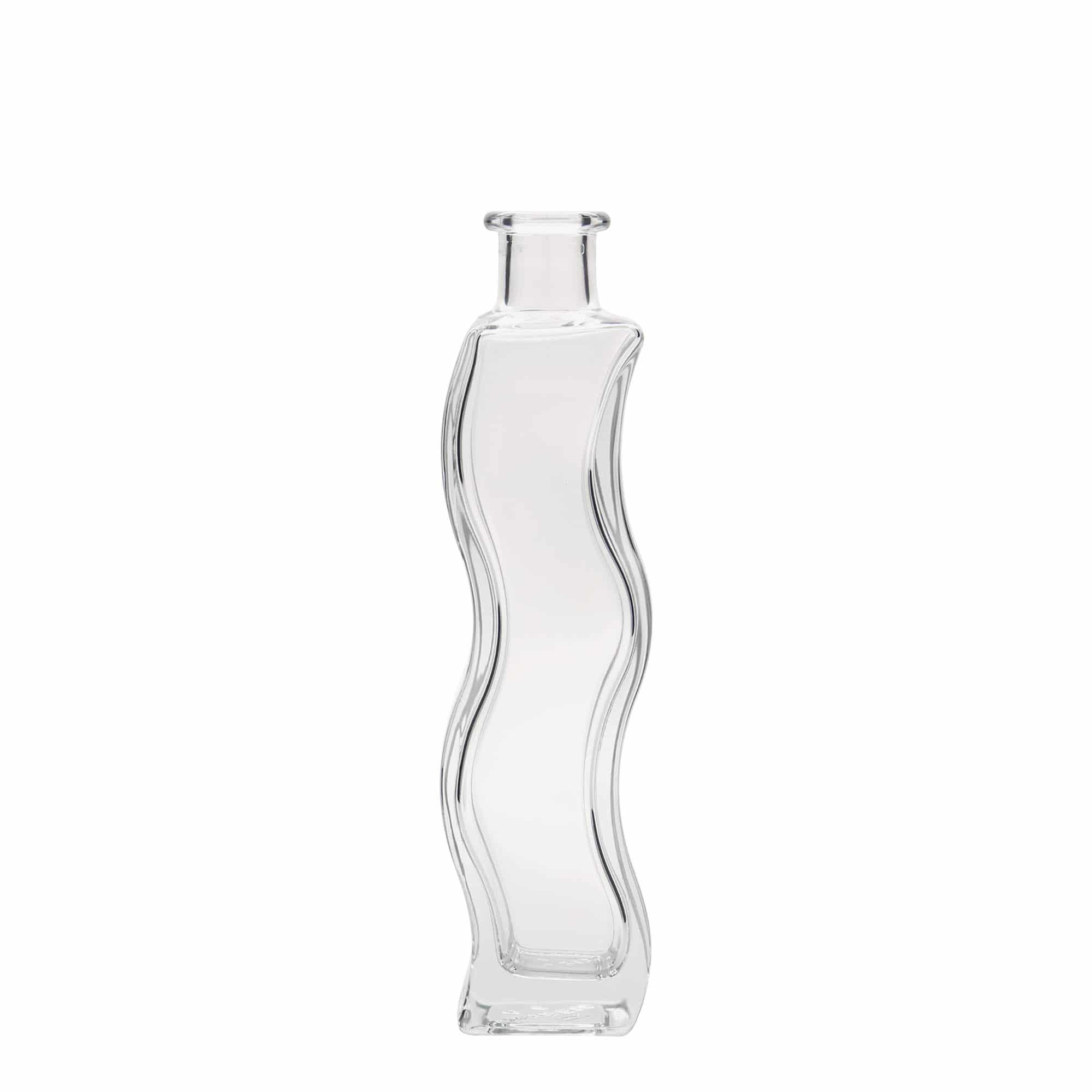 Bouteille en verre 200 ml « Welle », carrée, ouverture : bouchon en liège