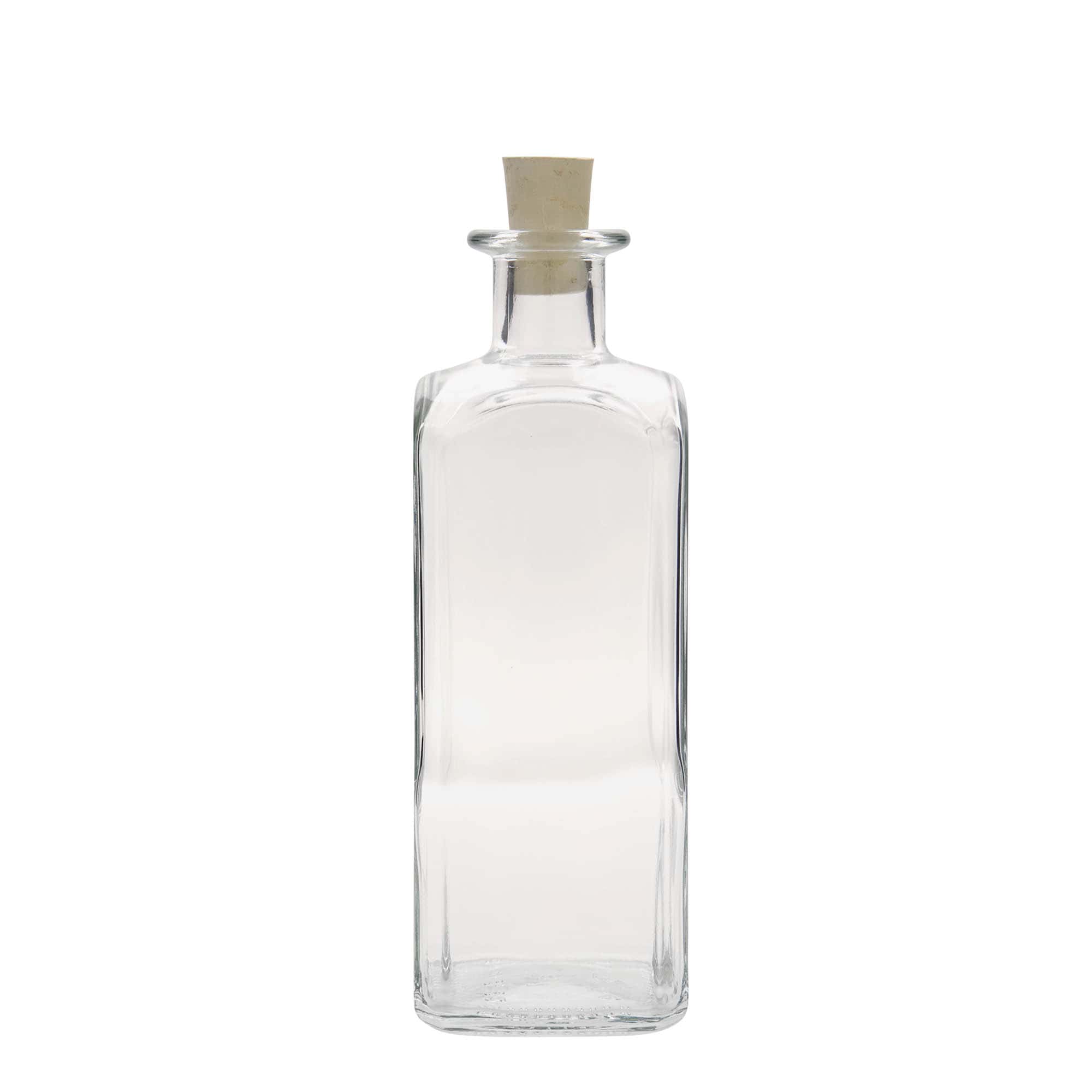 Bouteille en verre 500 ml Apotheker Carré, carrée, ouverture : liège