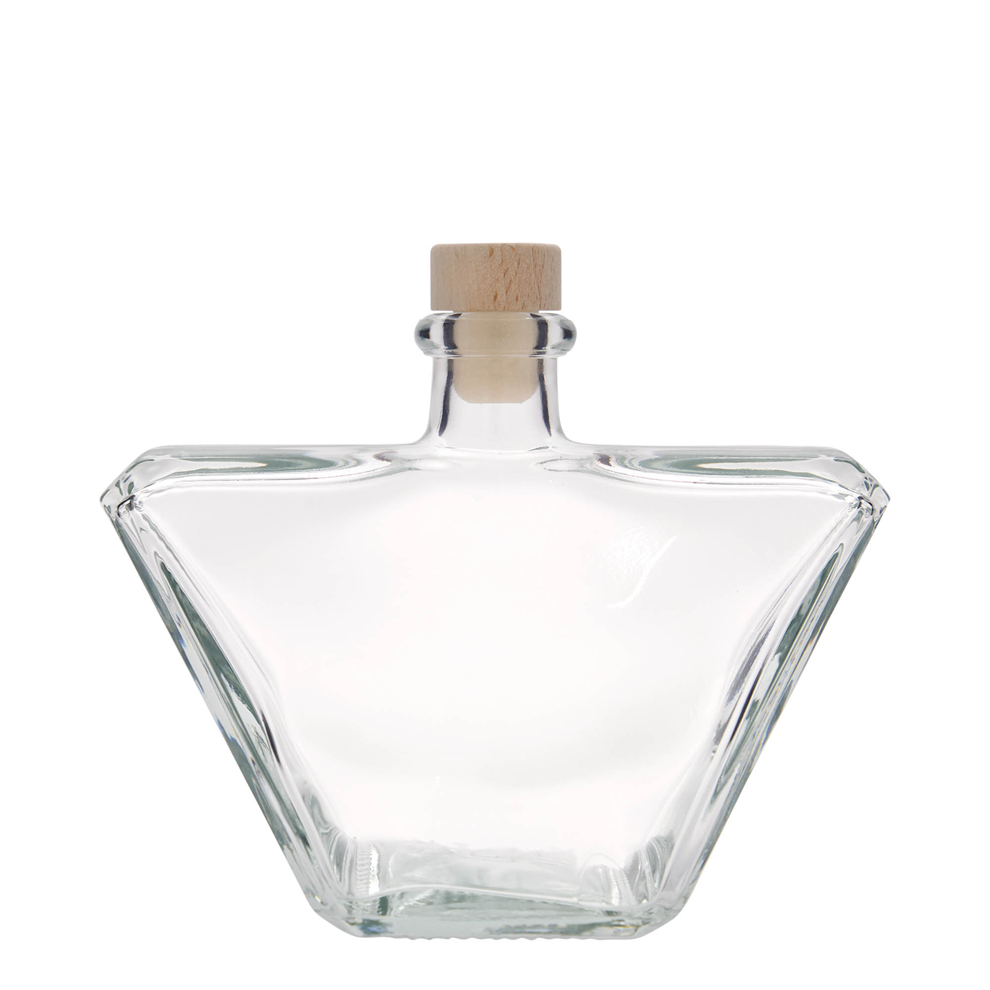 Bouteille en verre 500 ml 'Charly', rectangulaire, ouverture : bouchon en liège