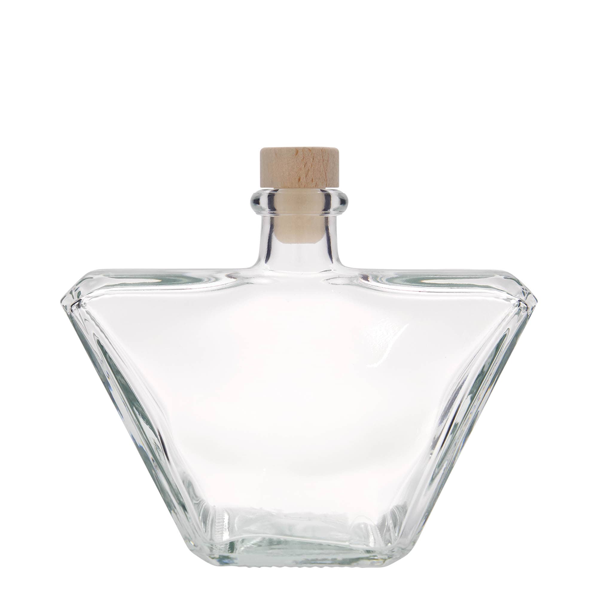 Bouteille en verre 500 ml 'Charly', rectangulaire, ouverture : bouchon en liège