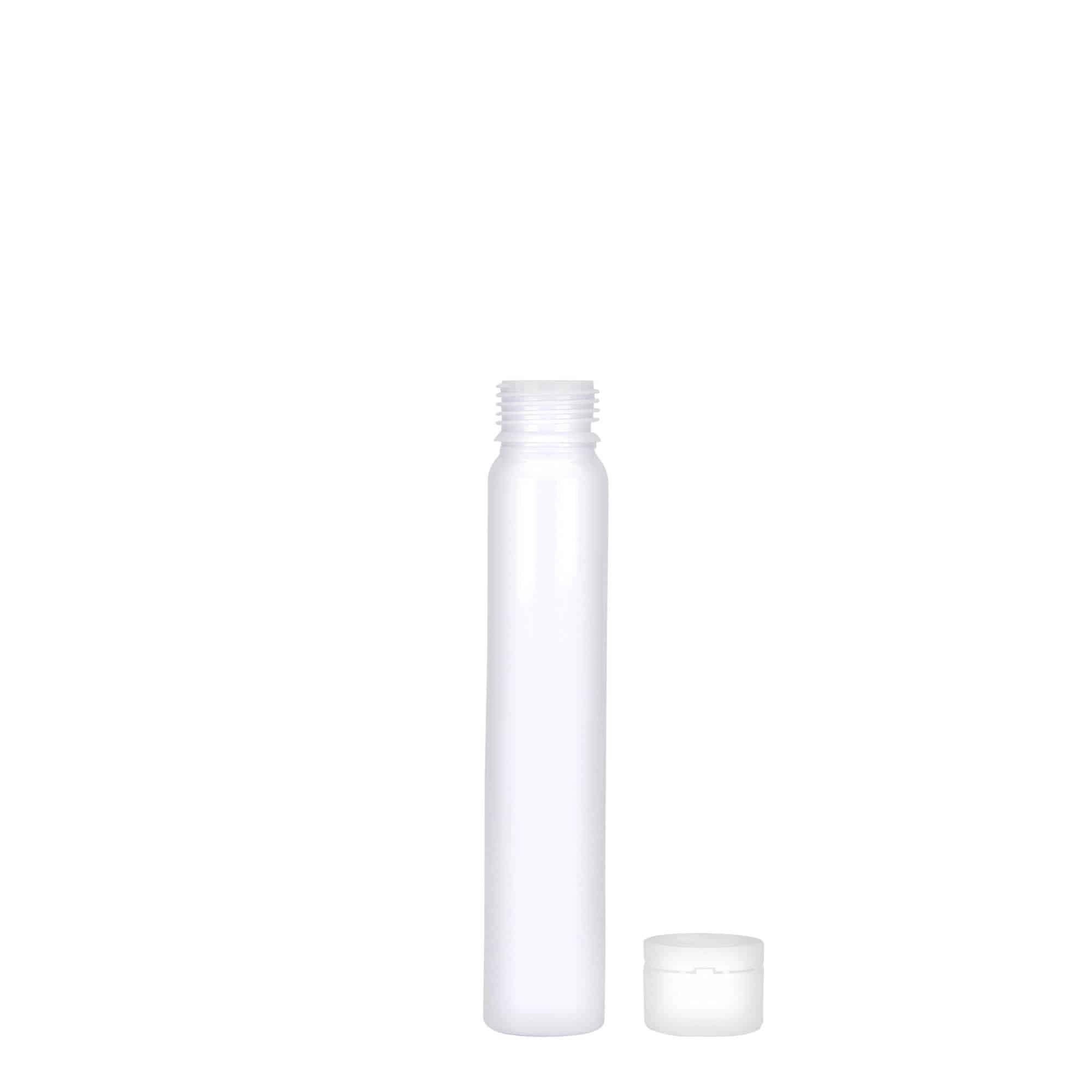 25 ml tube PET, plastique, blanc, ouverture : bouchon à vis