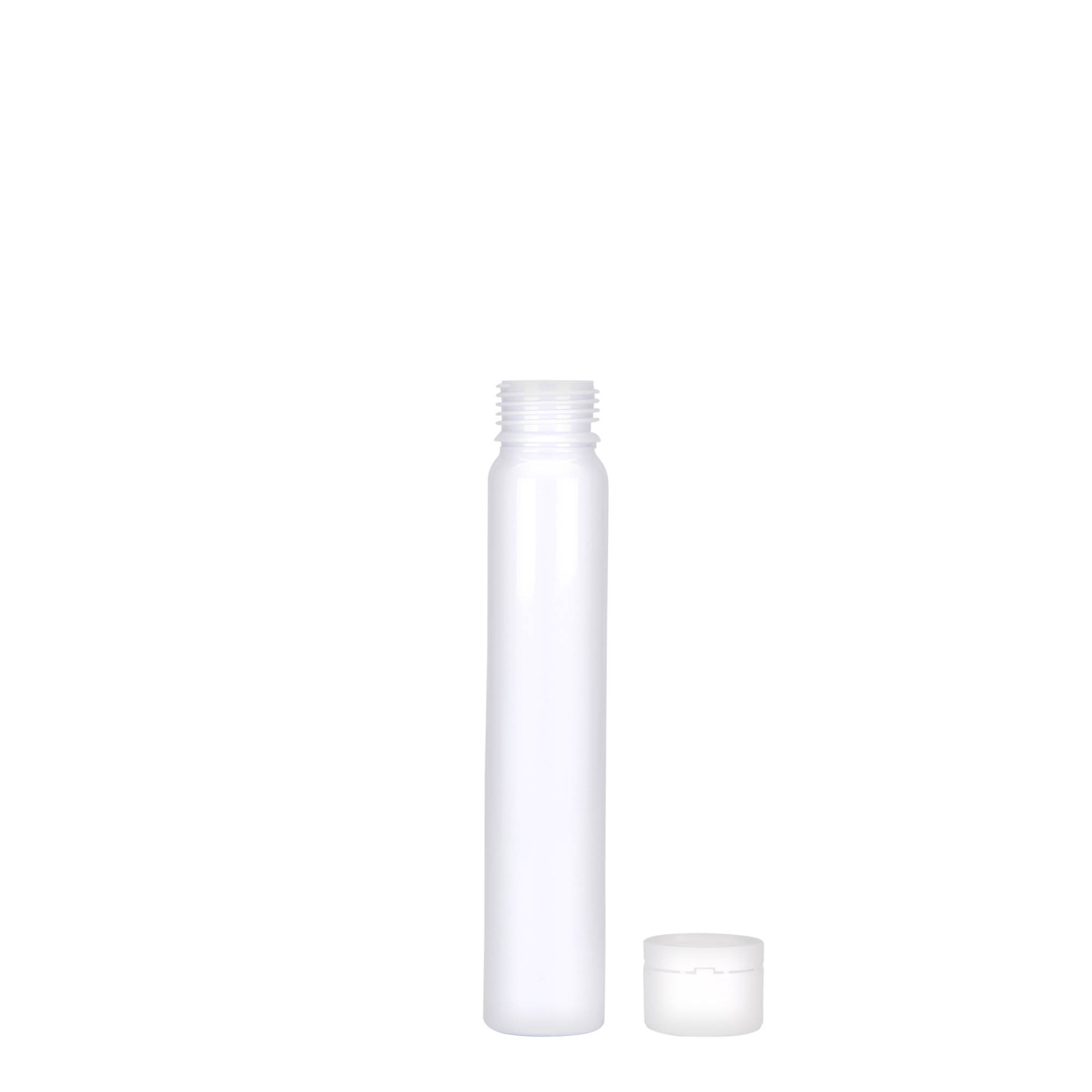 25 ml tube PET, plastique, blanc, ouverture : bouchon à vis 25 ml tube PET, plastique, blanc, ouverture : bouchon à vis