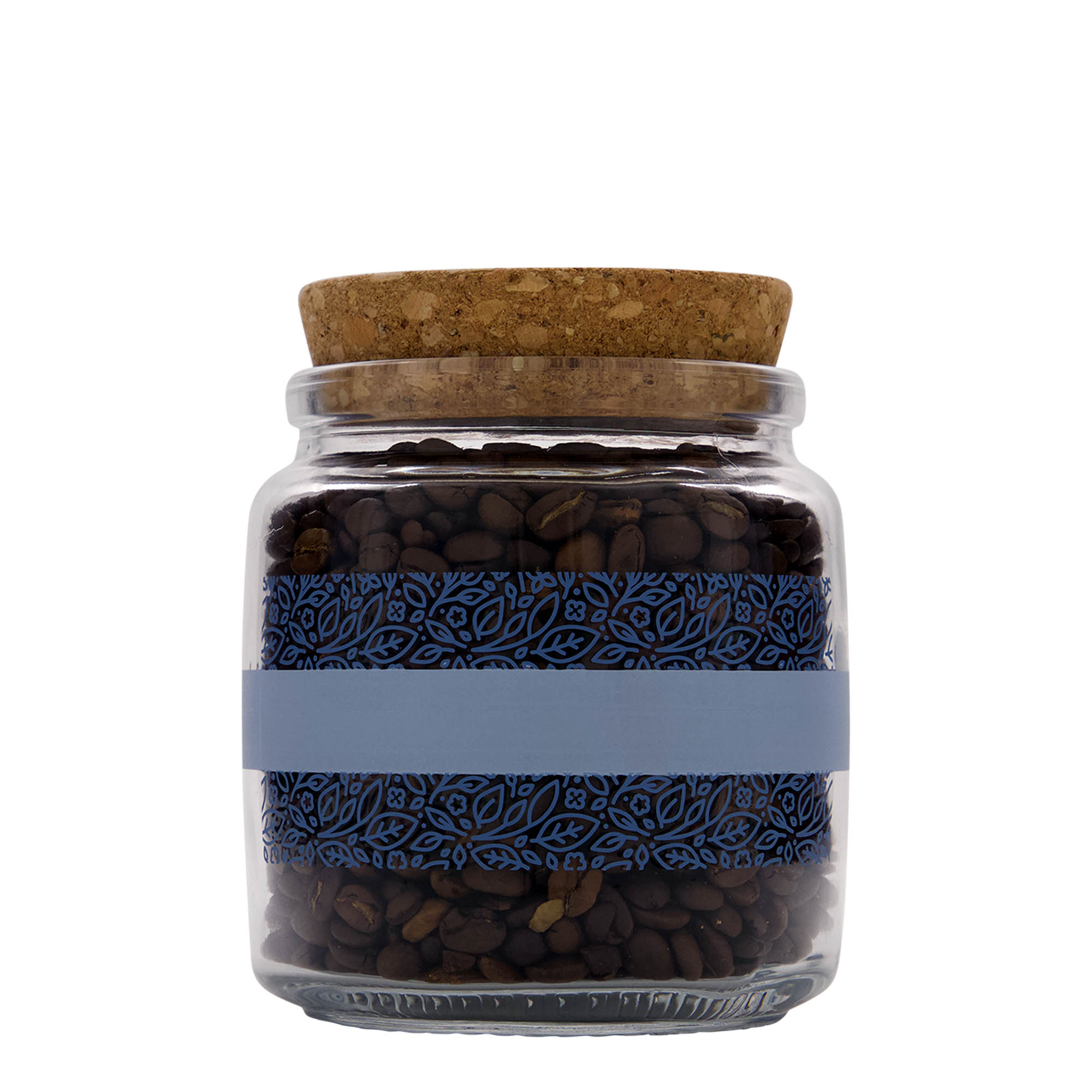 750 ml Verre à bouchon 'Giara', motif : Naturalmente blu, ouverture : bouchon