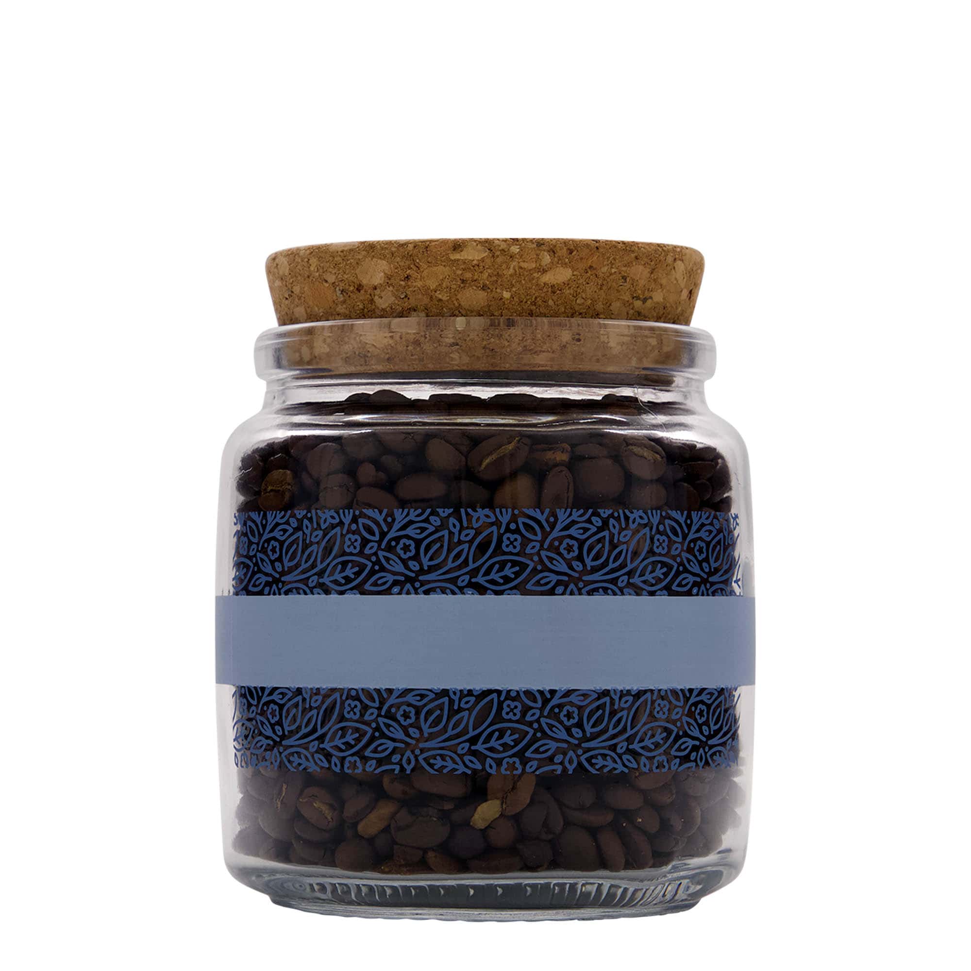 750 ml Verre à bouchon « Giara », motif : Naturalmente blu, ouverture : bouchon