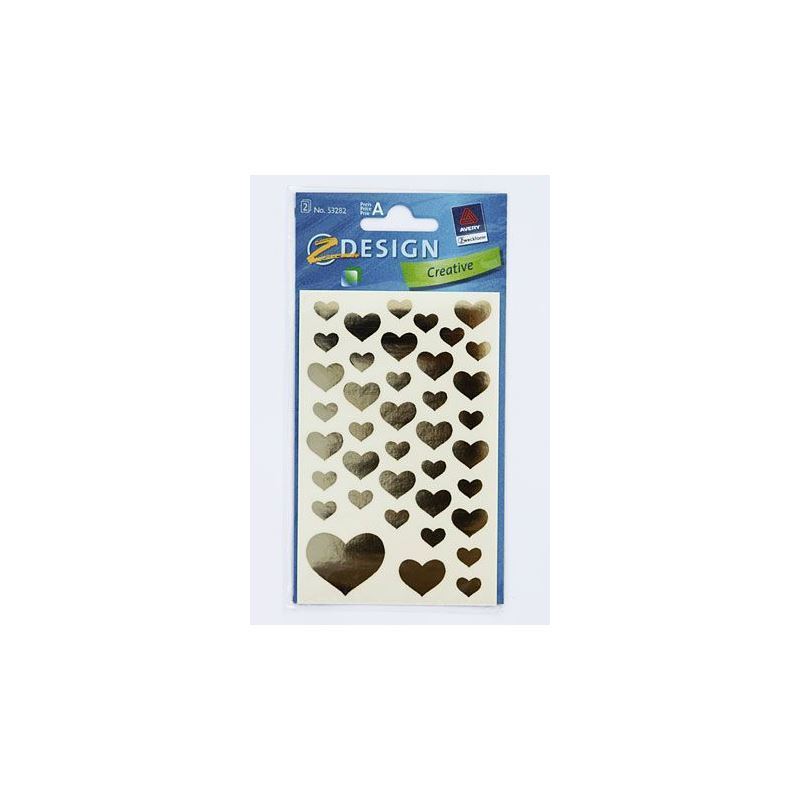 Autocollants Zweckform 'Cœurs', papier, or Autocollants Zweckform 'Cœurs', papier, or