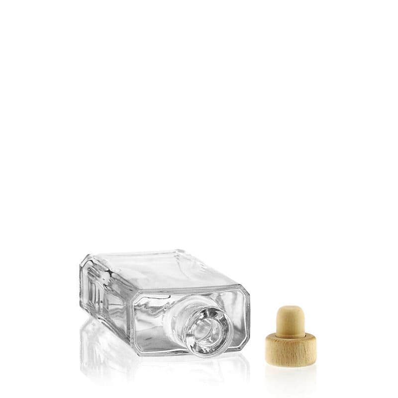 Bouteille en verre 200 ml 'Shiny', rectangulaire, bouchage: bouchon