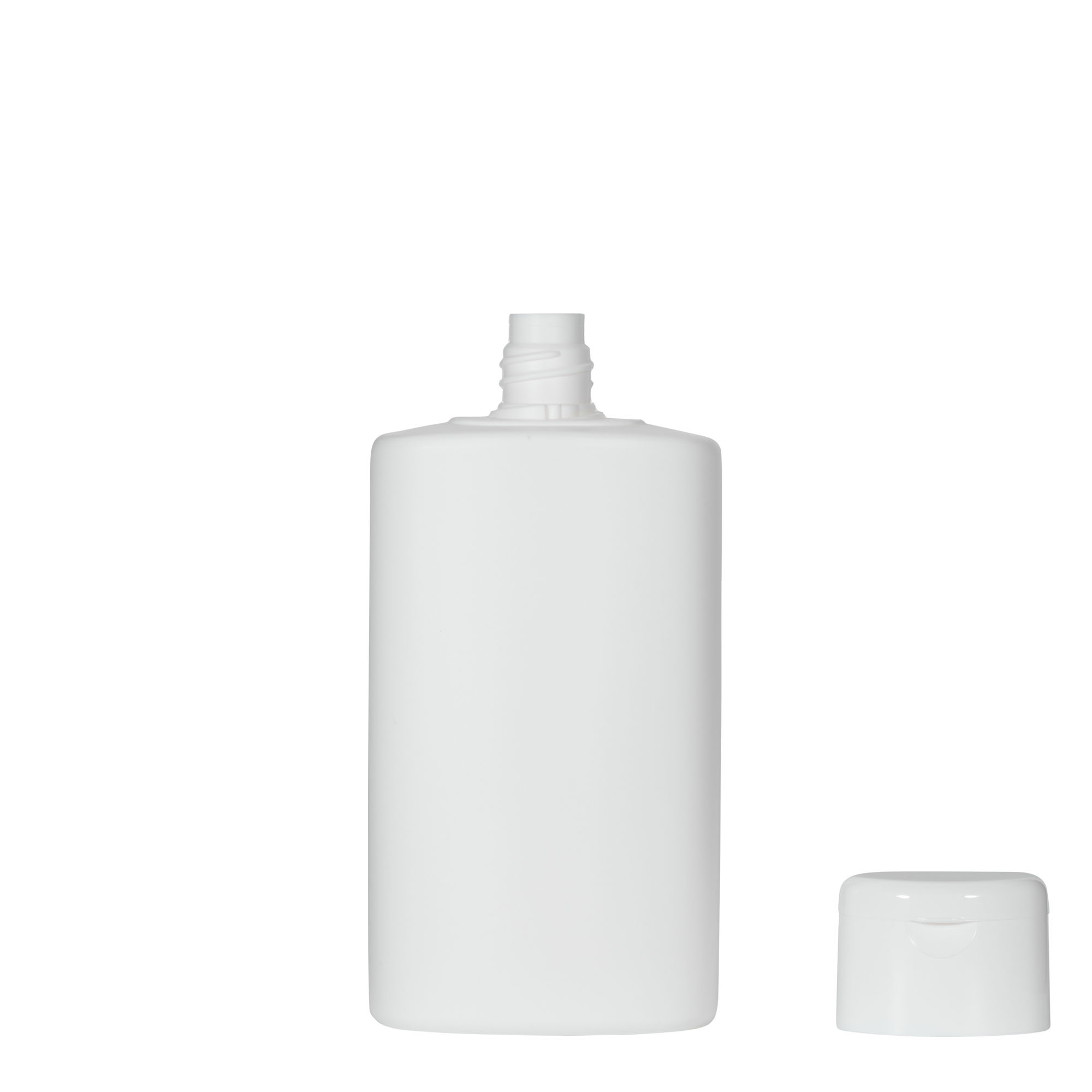 Flacon en plastique 250 ml 'Indy', ovale, PEHD, blanc, ouverture : bouchon à vis