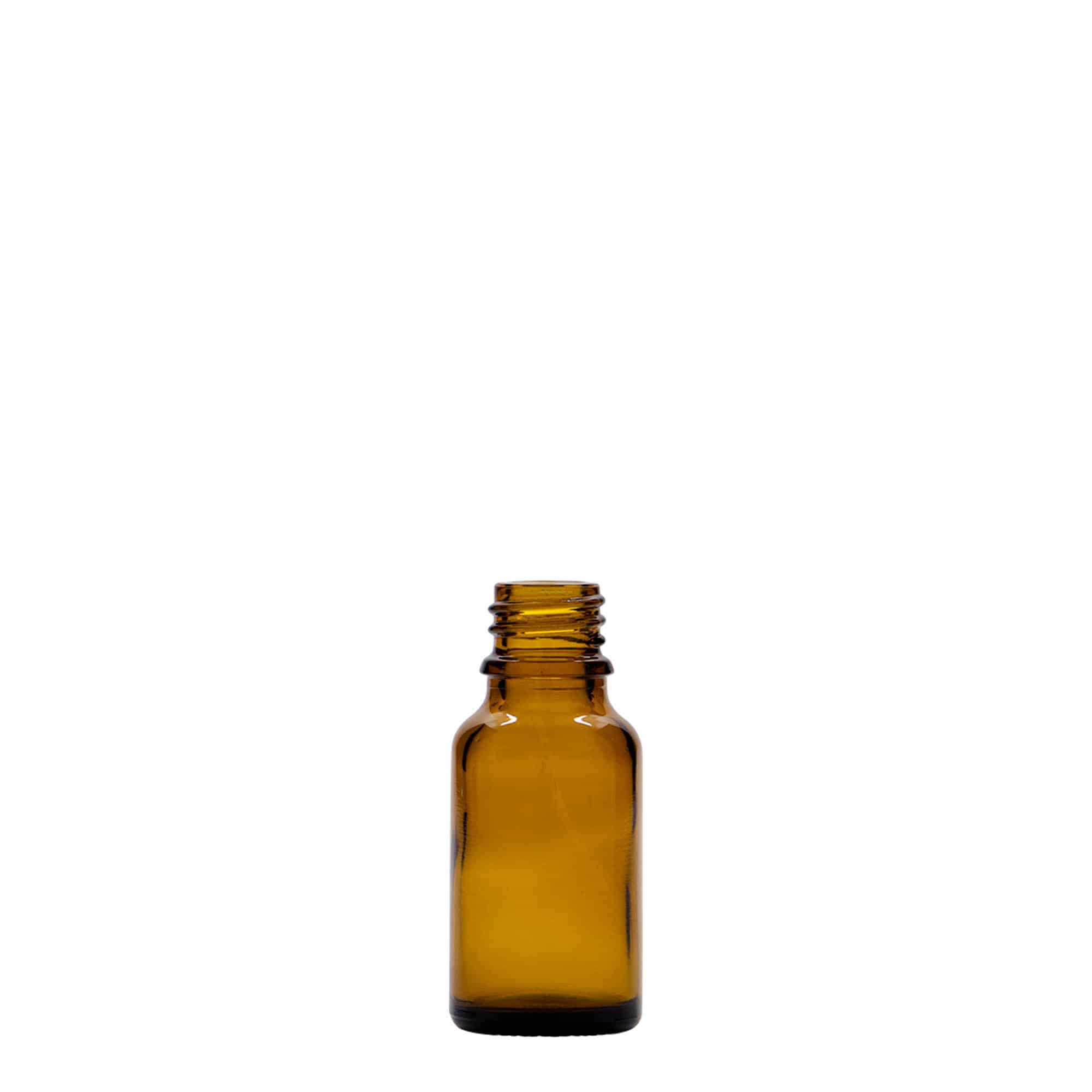 Flacon médical de 15 ml, verre, brun, ouverture : DIN 18