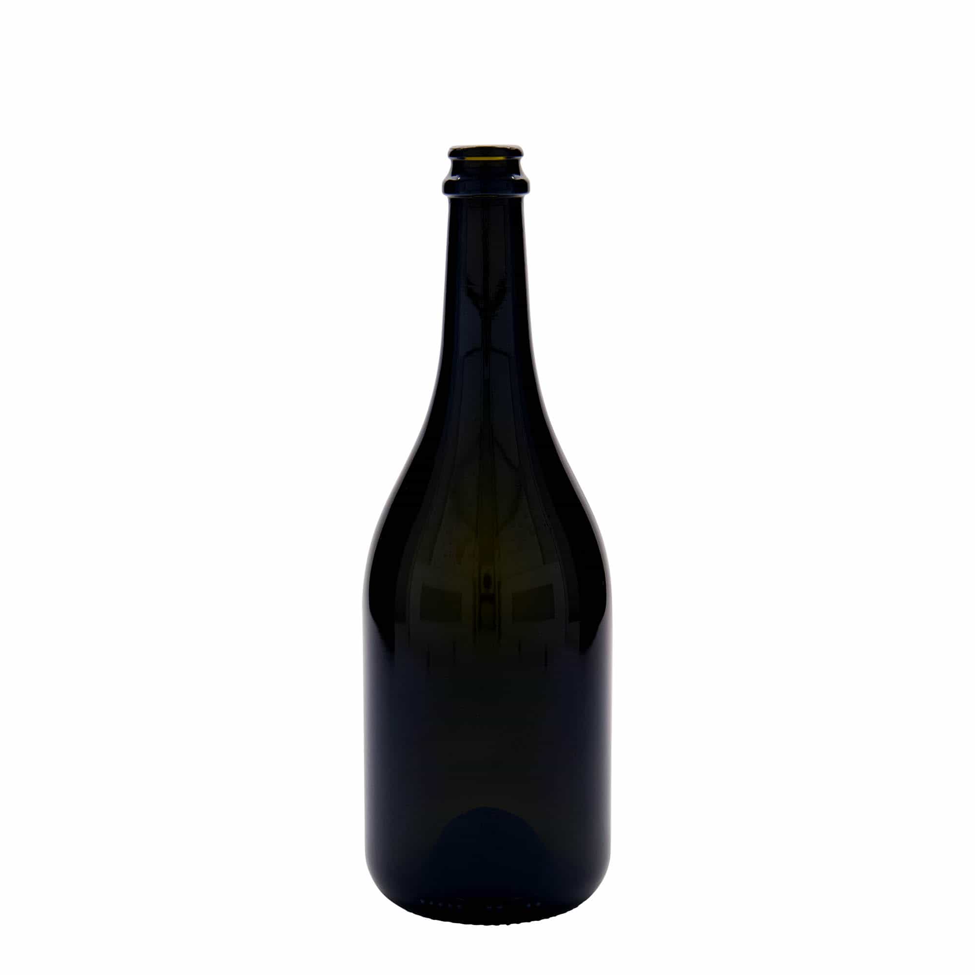 Bouteille de bière 750 ml 'Horta', verre, vert antique, ouverture : capsule couronne Bouteille de bière 750 ml 'Horta', verre, vert antique, ouverture : capsule couronne