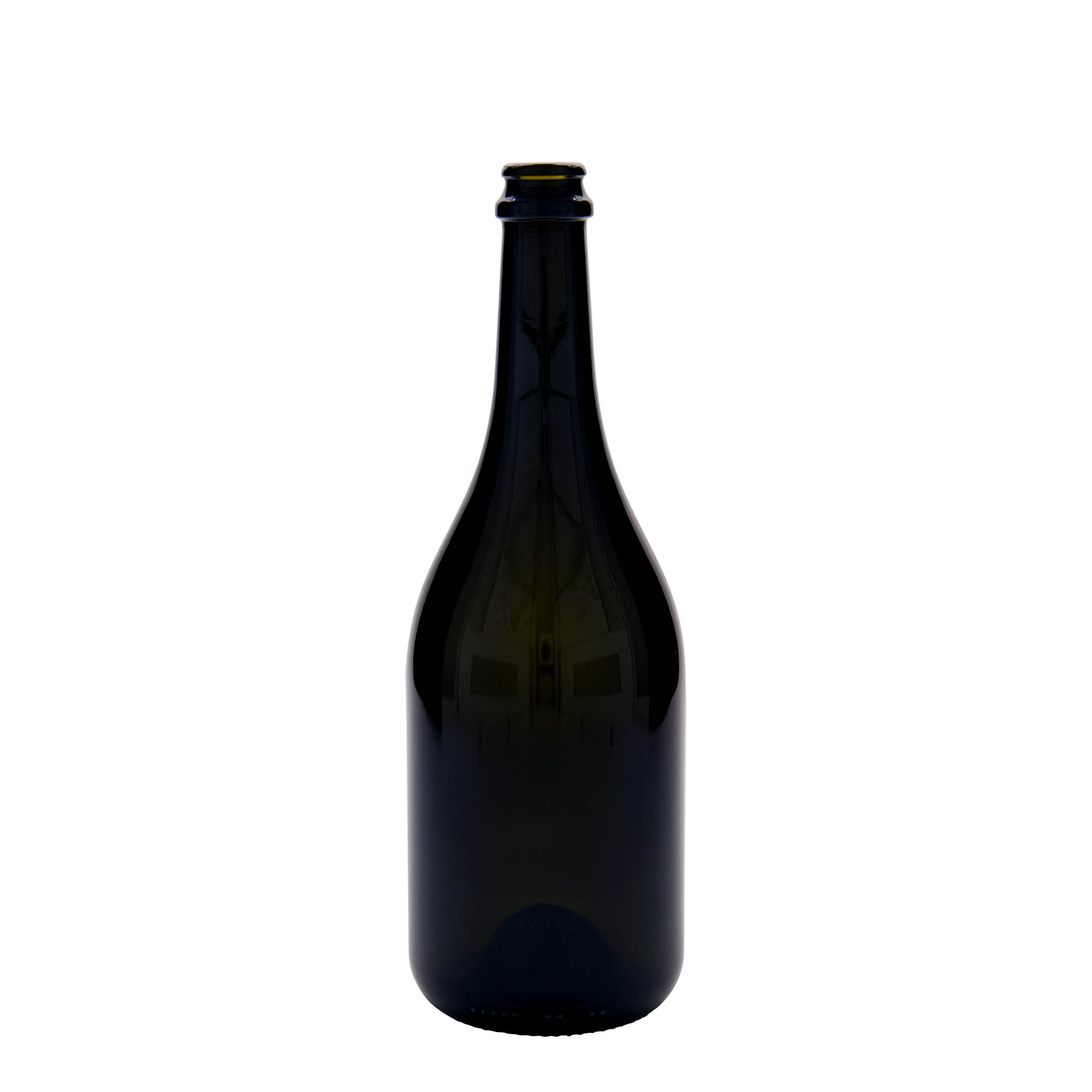 Bouteille de bière 750 ml 'Horta', verre, vert antique, ouverture : capsule couronne Bouteille de bière 750 ml 'Horta', verre, vert antique, ouverture : capsule couronne