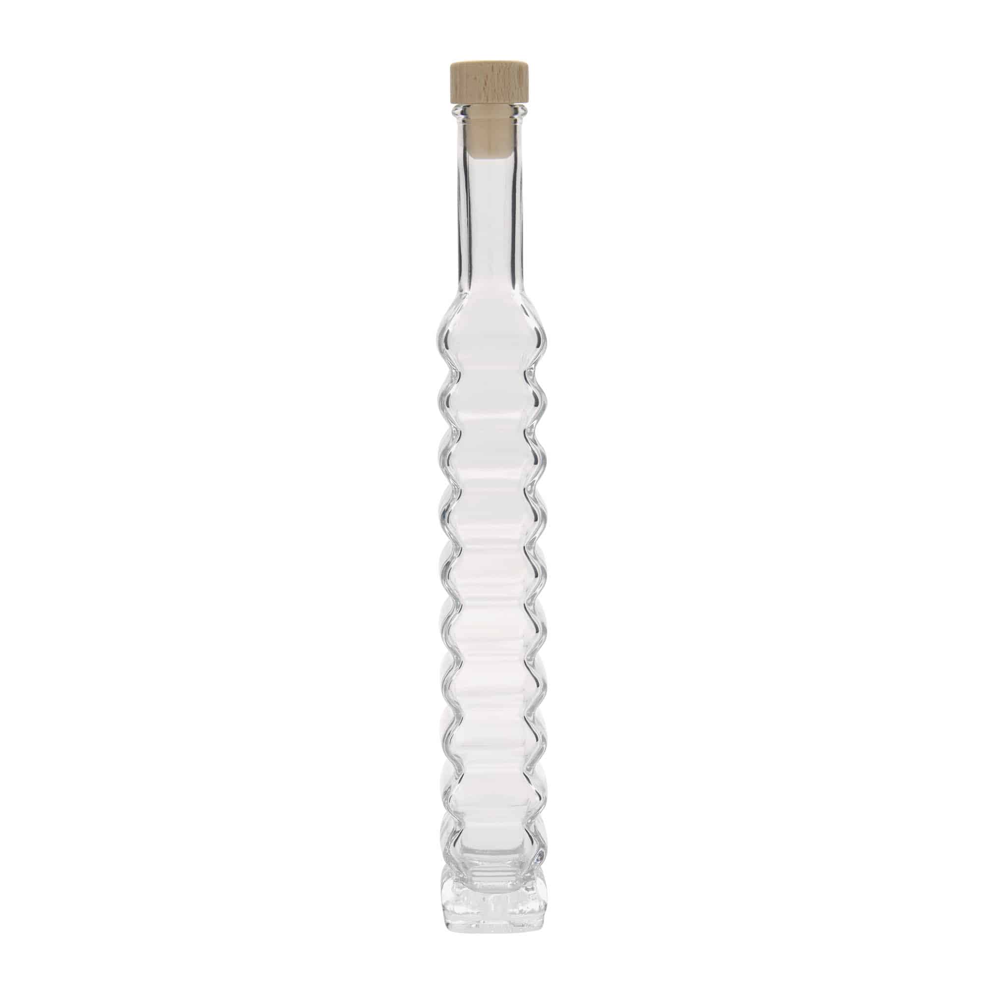 Bouteille en verre 200 ml « Roma », carrée, ouverture : bouchon en liège