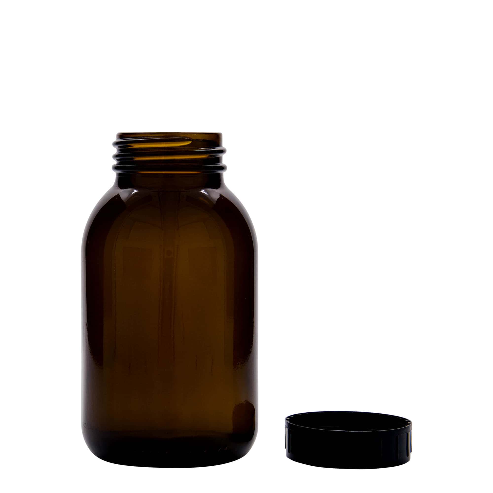 Bocal à col large 500 ml, brun, bouchage: DIN 55