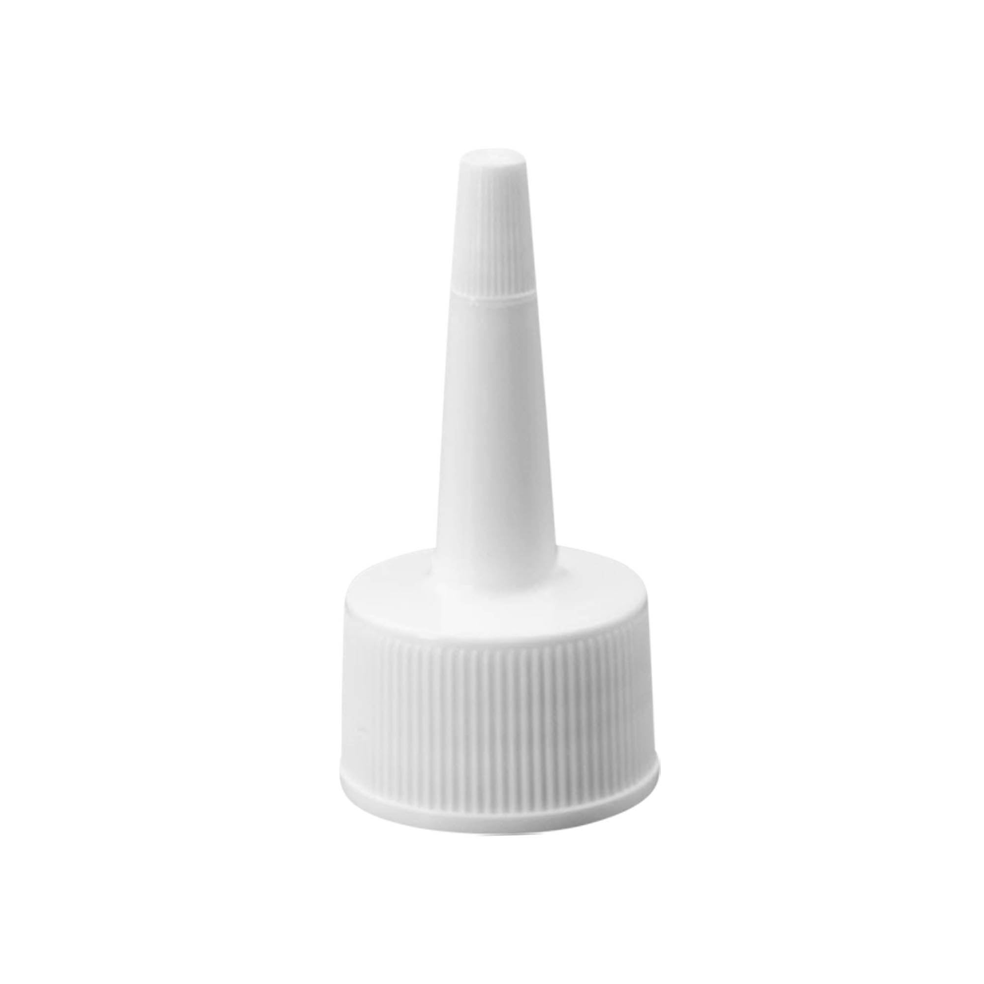 Bouchon à vis avec applicateur, plastique PP, blanc, pour ouverture : 24/410
