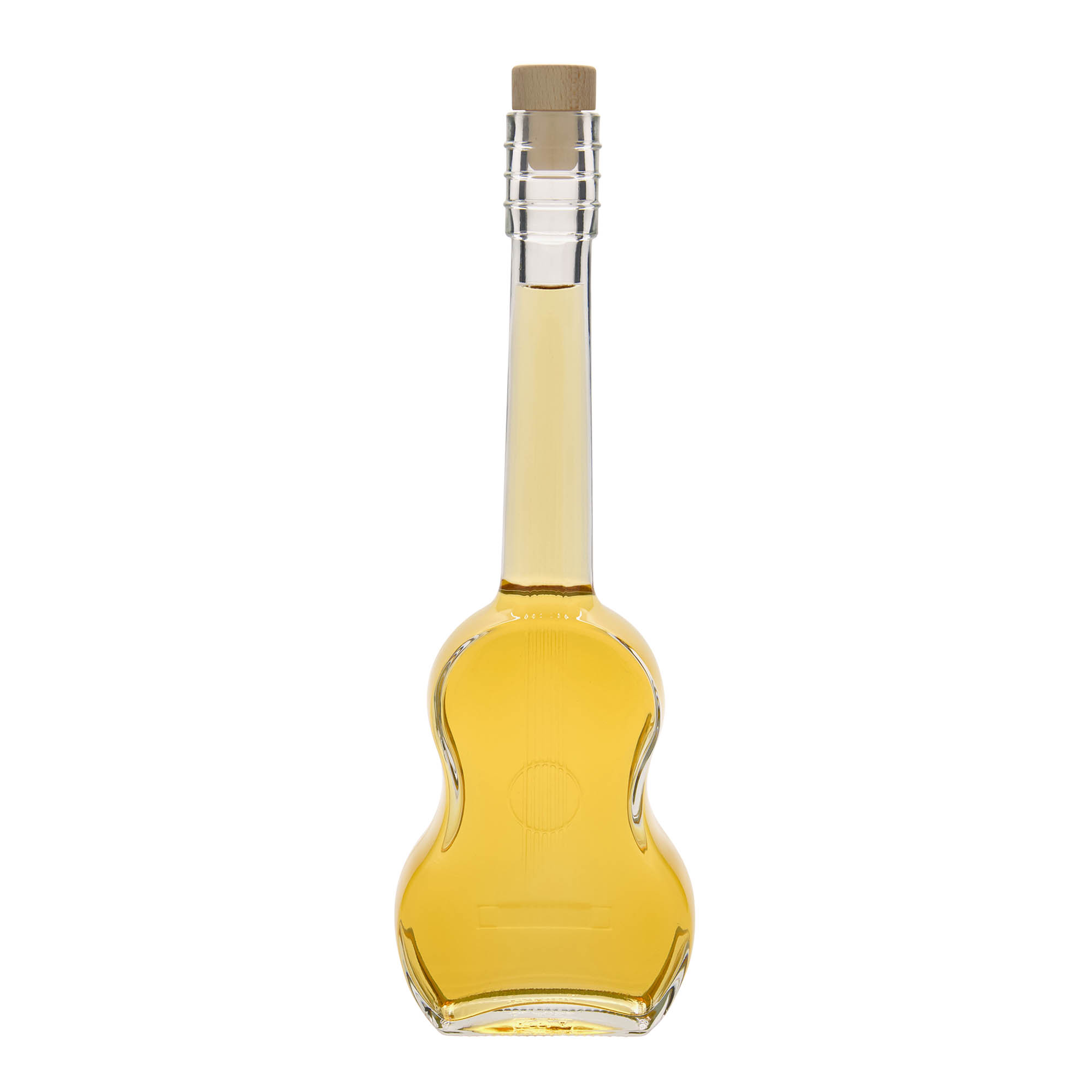 Bouteille en verre de 500 ml « Guitare », ouverture : bouchon en liège Bouteille en verre de 500 ml « Guitare », ouverture : bouchon en liège
