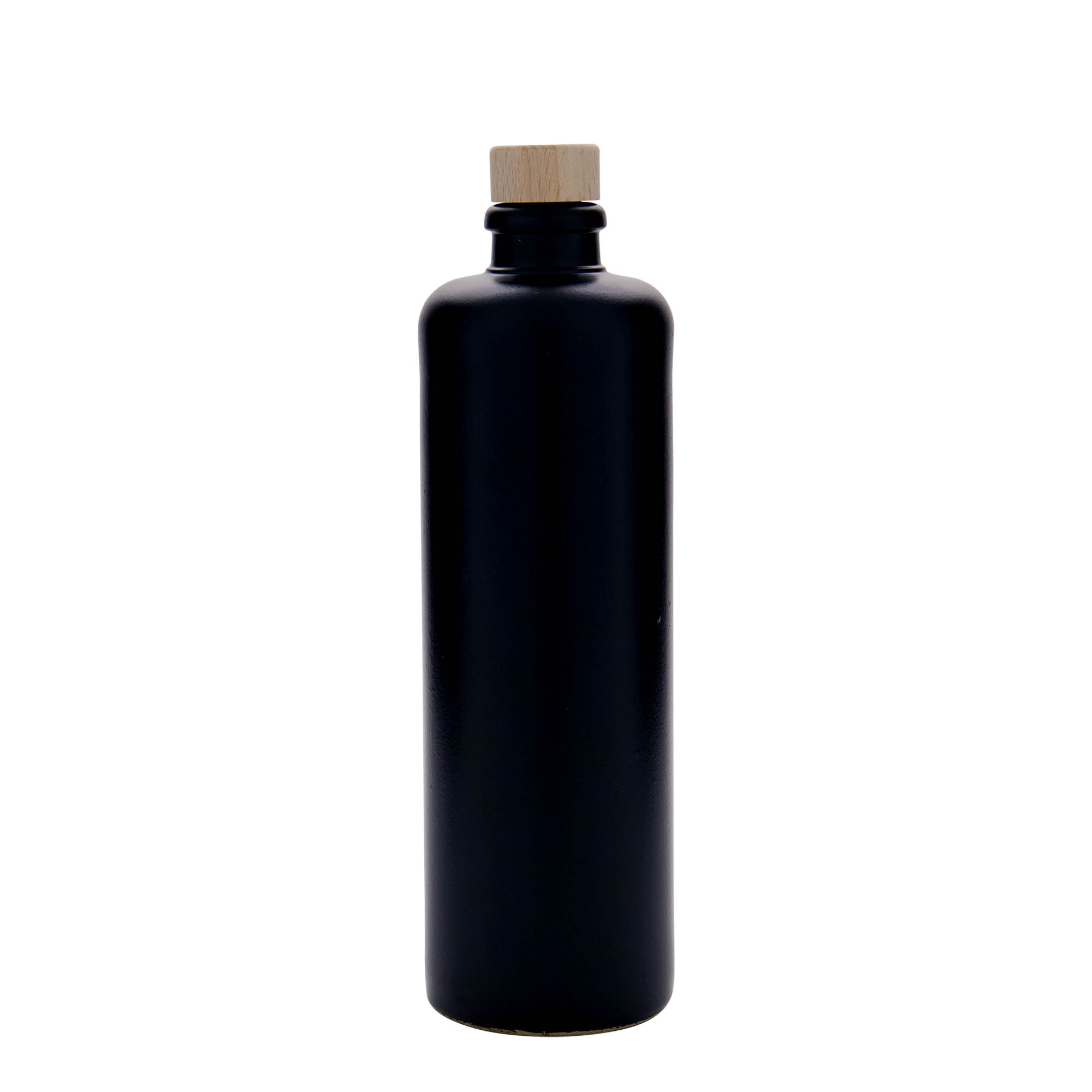 Cruche en grès 500 ml, noire, ouverture : liège