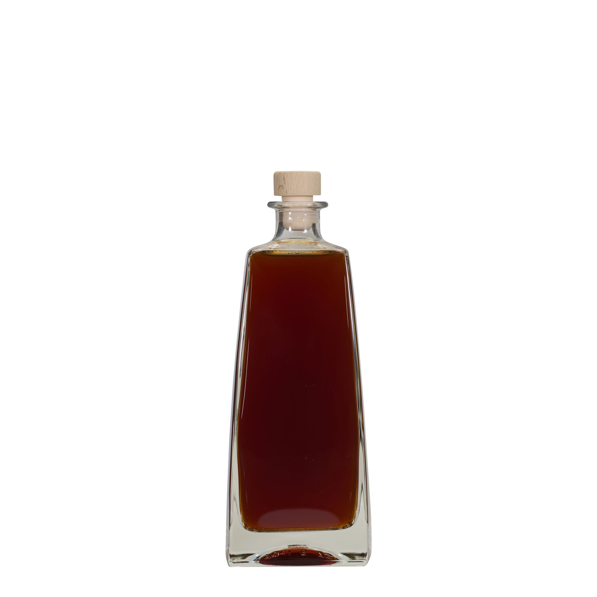 Bouteille en verre 700 ml « Timmy », rectangulaire, ouverture : bouchon en liège Bouteille en verre 700 ml « Timmy », rectangulaire, ouverture : bouchon en liège