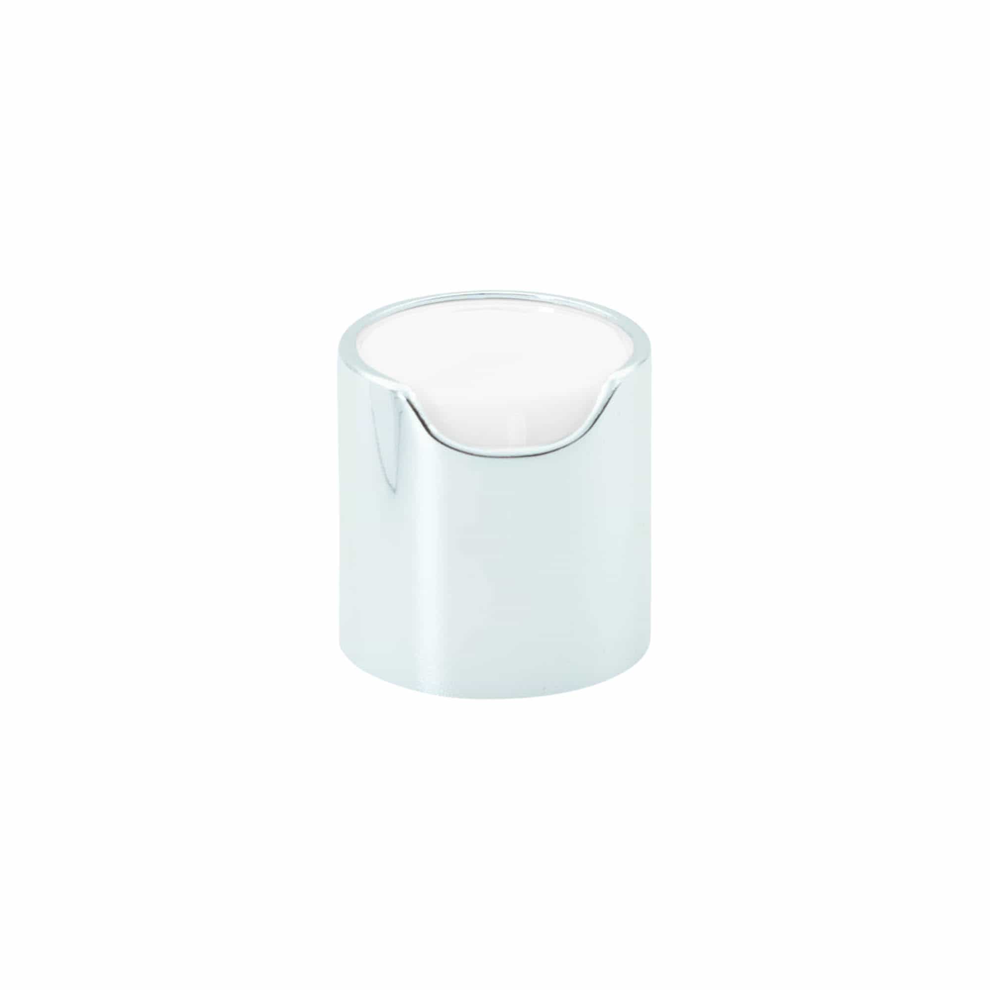 Bouchon à vis Disc Top, plastique PP, argenté, pour ouverture : 24/410